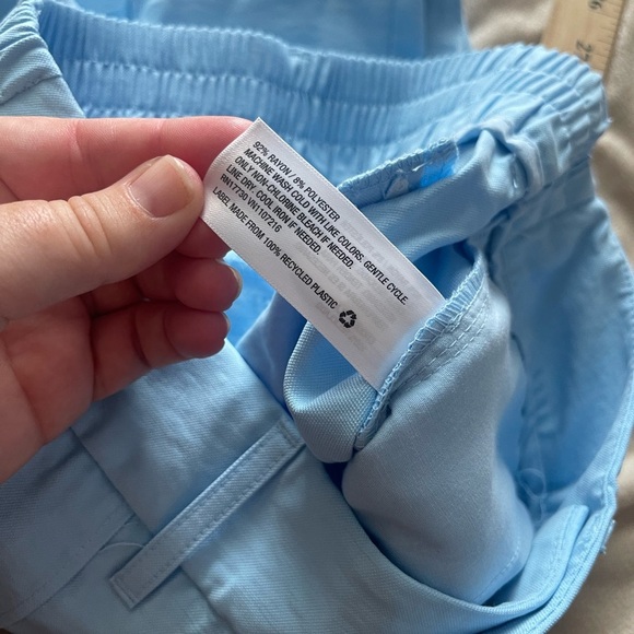 A new day trouser seamed cuffed cotton powdered blue pants - Picture 4 of 10